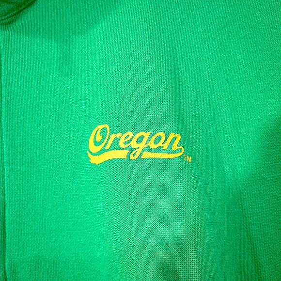 Oregon Ducks 1/4 Zip Sweatshirt Green Columbia Kangaroo Pocket Womens Large - Picture 3 of 7
